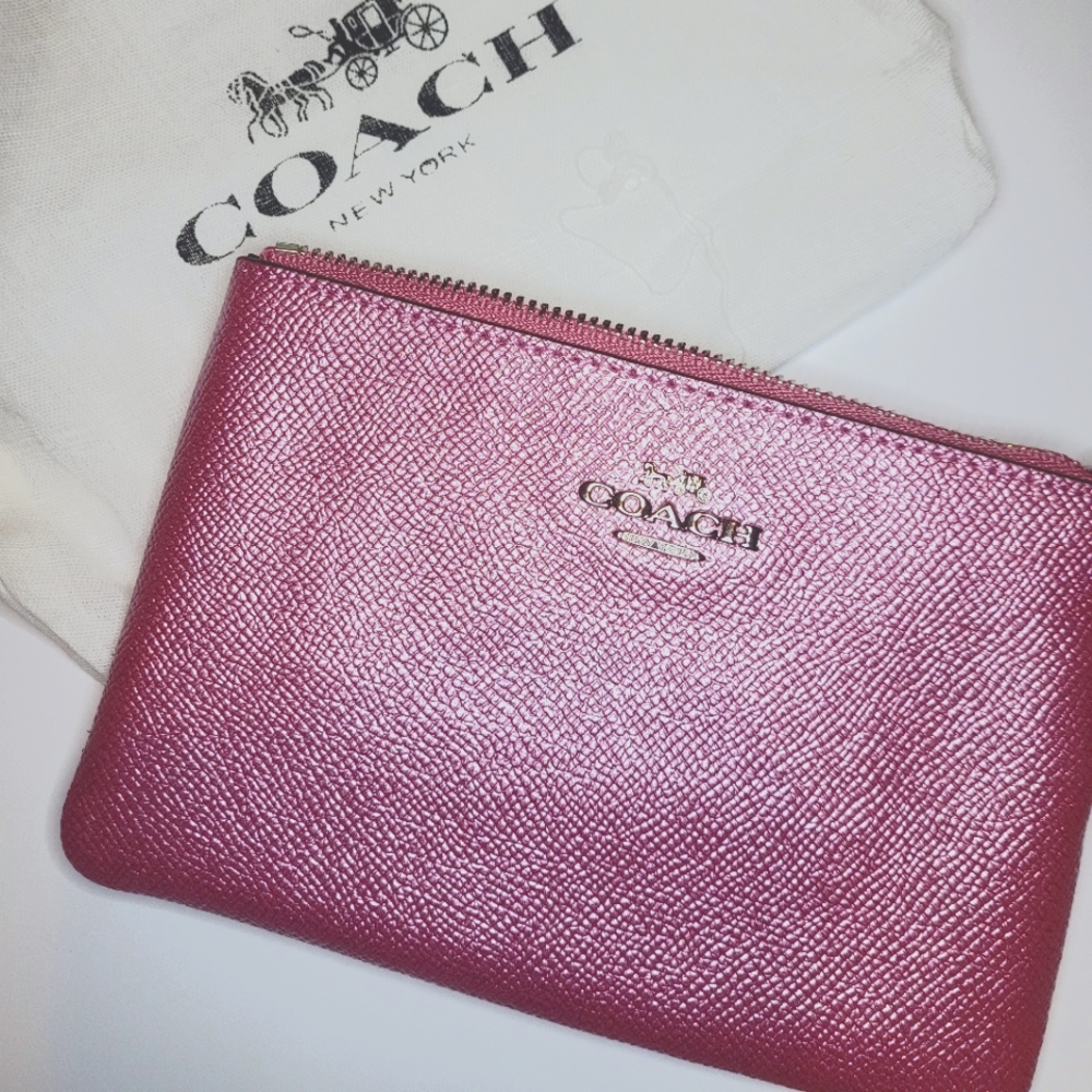 Coach Metallic Pink Wristlet